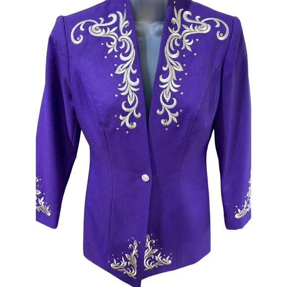 Vintage Hobby Horse Purple Embellished Western Show Jacket Size Small - Picture 7 of 10